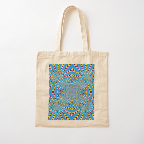 Blue optical illusions colour Cotton Tote Bag