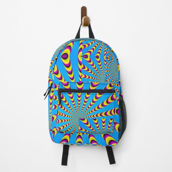 Blue optical illusions colour Backpack