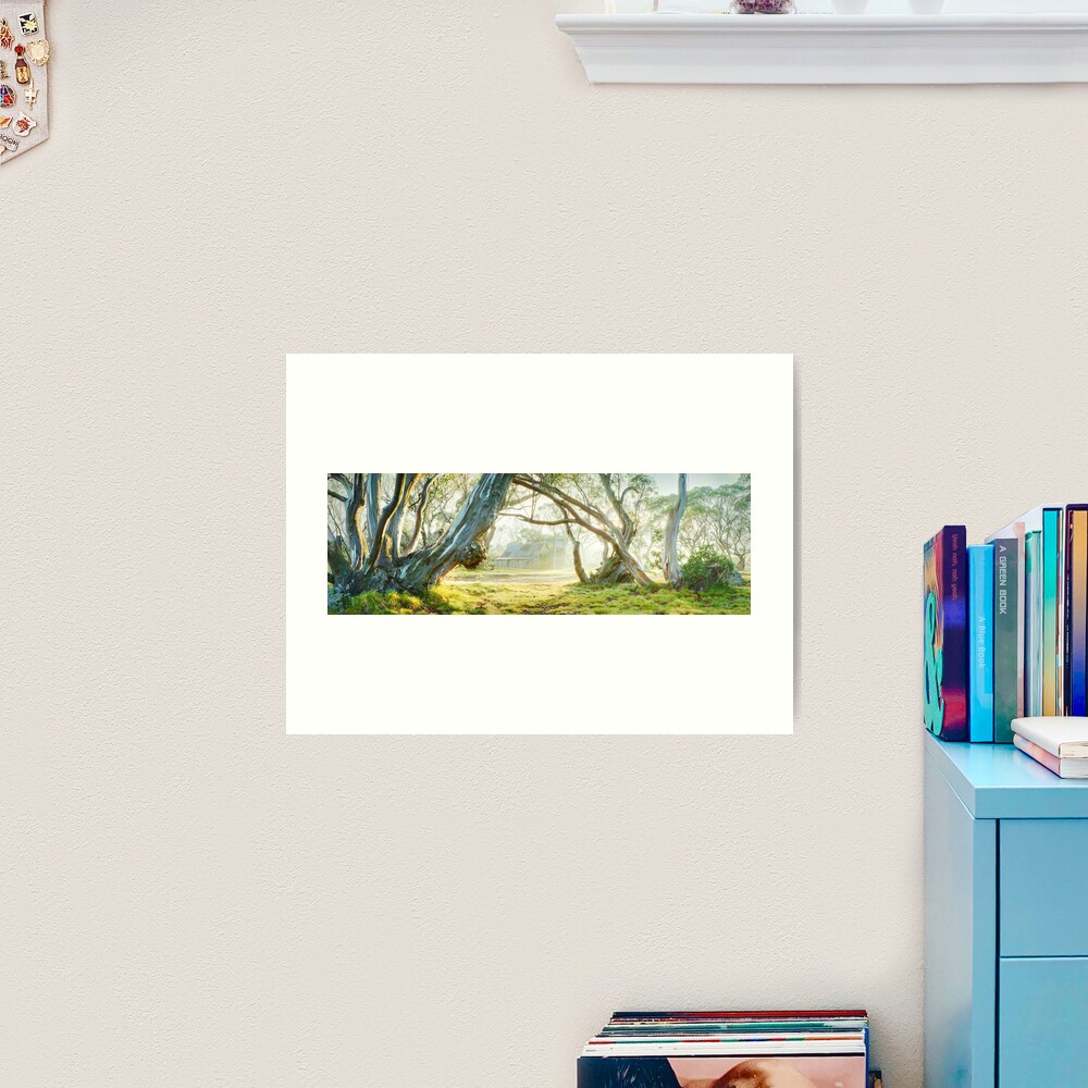 Foggy Wallace Hut, Falls Creek, Victoria, Australia Art Print