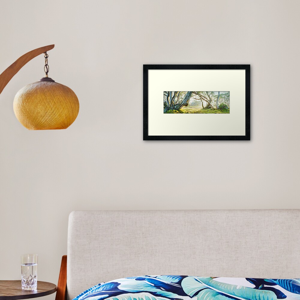Foggy Wallace Hut, Falls Creek, Victoria, Australia Framed Art Print