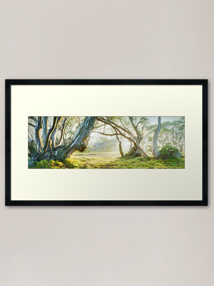 Alternate view of Foggy Wallace Hut, Falls Creek, Victoria, Australia Framed Art Print