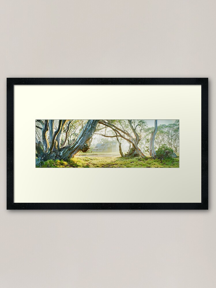 Alternate view of Foggy Wallace Hut, Falls Creek, Victoria, Australia Framed Art Print