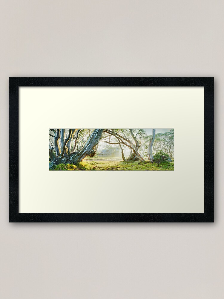 Alternate view of Foggy Wallace Hut, Falls Creek, Victoria, Australia Framed Art Print