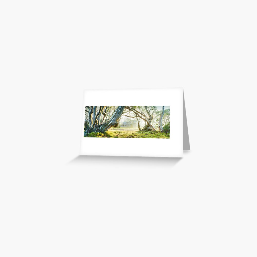 Foggy Wallace Hut, Falls Creek, Victoria, Australia Greeting Card