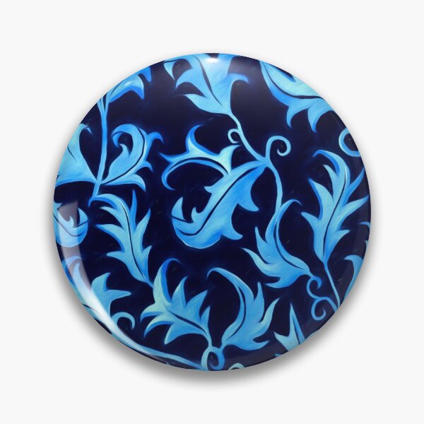 Item preview, Hand Painted Art Nouveau Vines - Velvet Blue designed and sold by TigaTiga.
