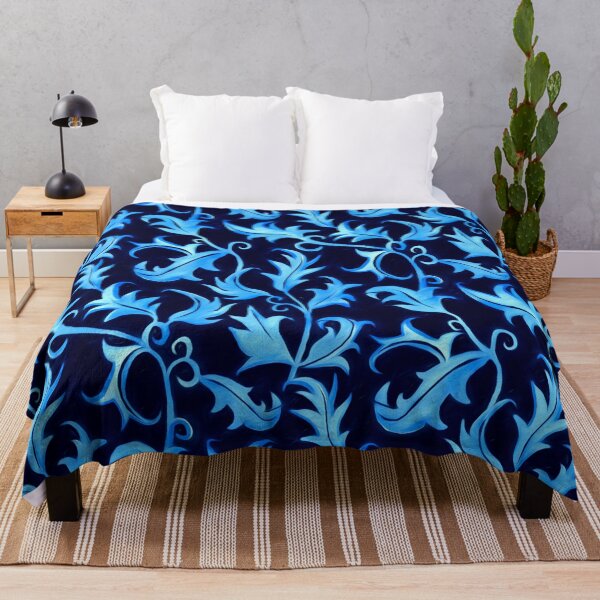 Item preview, Hand Painted Art Nouveau Vines - Velvet Blue designed and sold by TigaTiga.