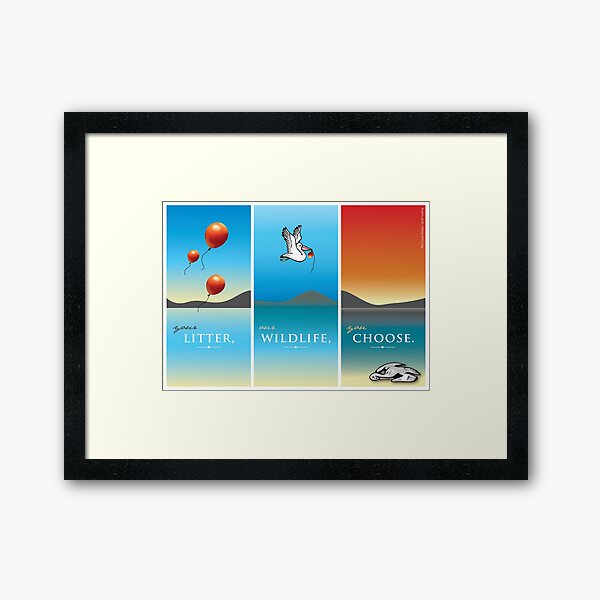 Pelican balloon graphic Framed Art Print