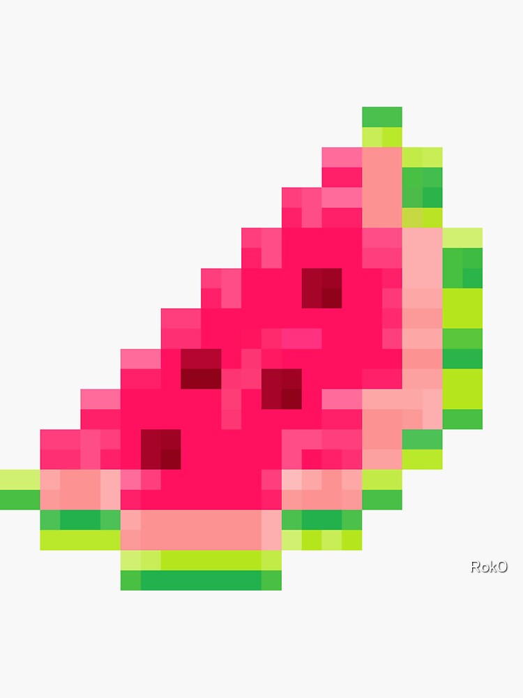 "Pixel Watermelon" Sticker by Rok0 | Redbubble