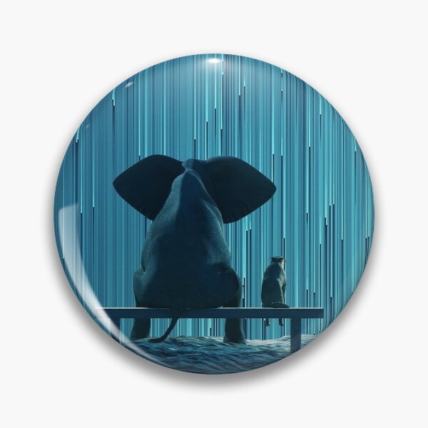 Item preview, elephant and dog looking at star rain designed and sold by Mike Kiev art.