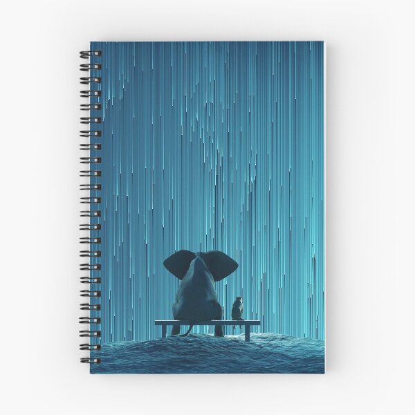 Item preview, elephant and dog looking at star rain designed and sold by Mike Kiev art.