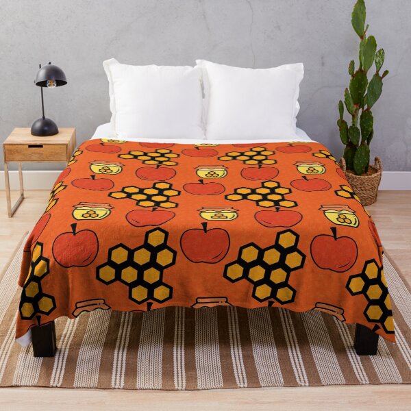 Item preview, Apple Honey And Honey Comb Pattern Orange Vintage Patterns designed and sold by Piosenka Art.