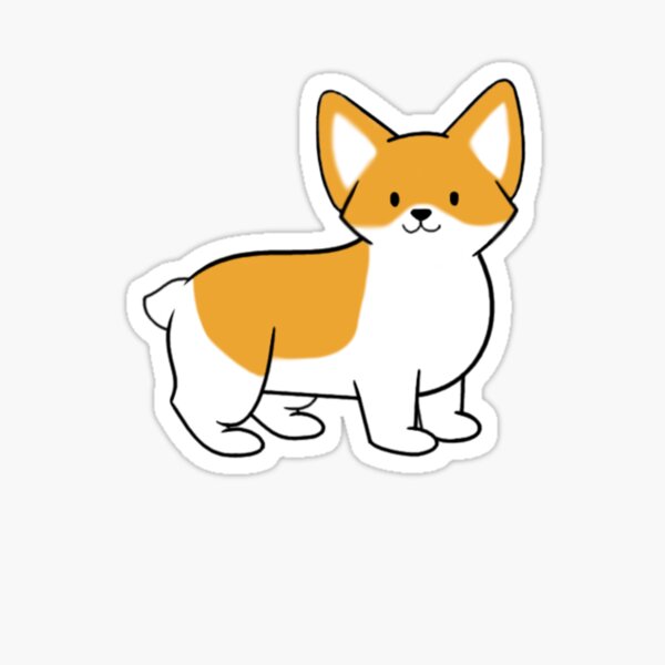 Skeeter the Corgi-Black Sticker