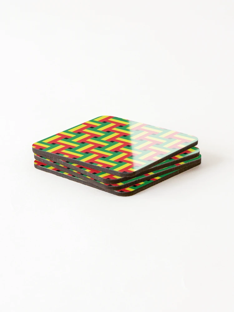 Thumbnail 4 of 5, Coasters (Set of 4), Rasta Flag Pattern designed and sold by RastaMerch.