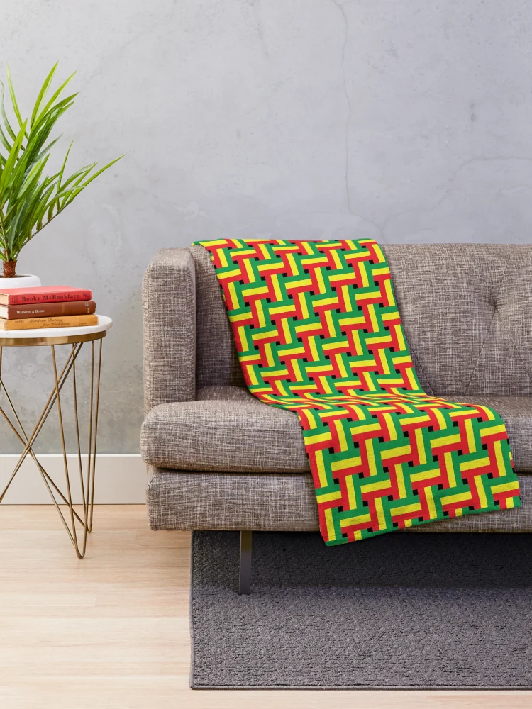 Thumbnail 2 of 6, Throw Blanket, Rasta Flag Pattern designed and sold by RastaMerch.