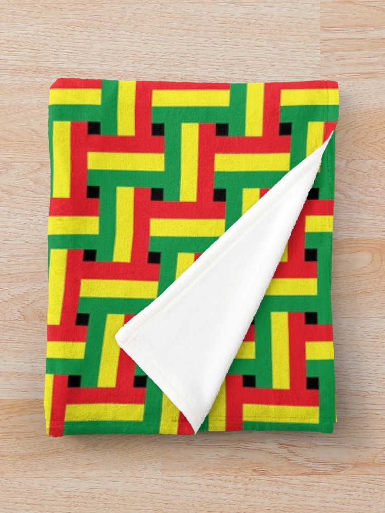 Thumbnail 3 of 6, Throw Blanket, Rasta Flag Pattern designed and sold by RastaMerch.