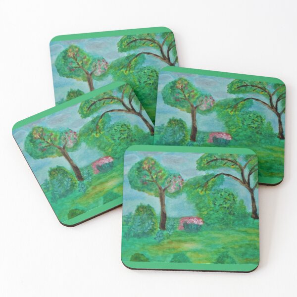 Item preview, Trees green landscape, atmospheric picture designed and sold by MartaTerkiewicz.