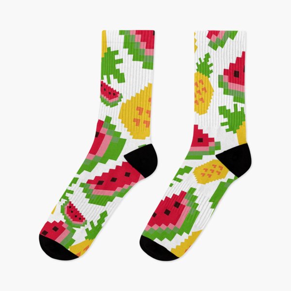 Item preview, Pineapple And Watermelon Pixelated fruit pattern  designed and sold by Piosenka Art.