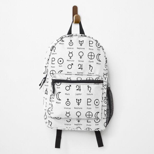 Astronomical Symbols: #Sun, #Mercury, #Venus, #Earth, Mars, Jupiter, Saturn, Uranus, Neptune, Pluto Backpack