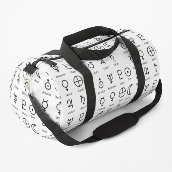 Astronomical Symbols: #Sun, #Mercury, #Venus, #Earth, Mars, Jupiter, Saturn, Uranus, Neptune, Pluto Duffle Bag