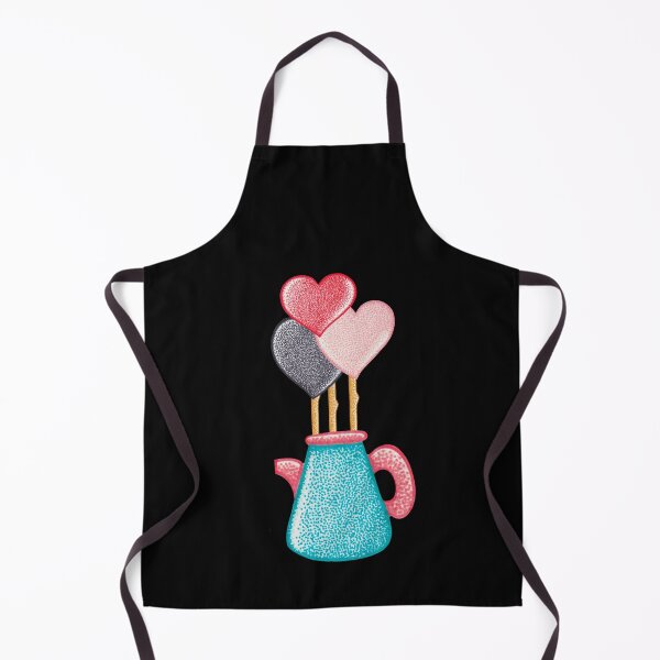 Item preview, Valentines day blue teapot pointillism painting with valentine's day hearts designed and sold by MitoP.