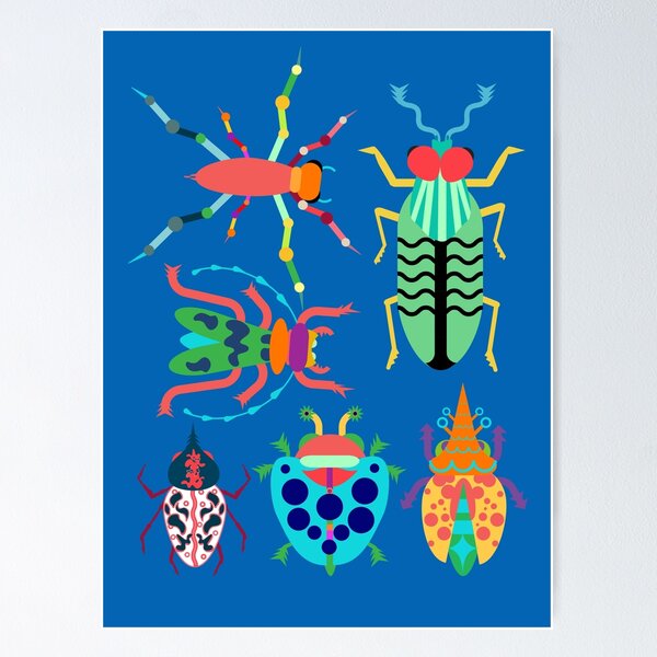 Item preview, Insects collection blue designed and sold by TheBWGalerie.
