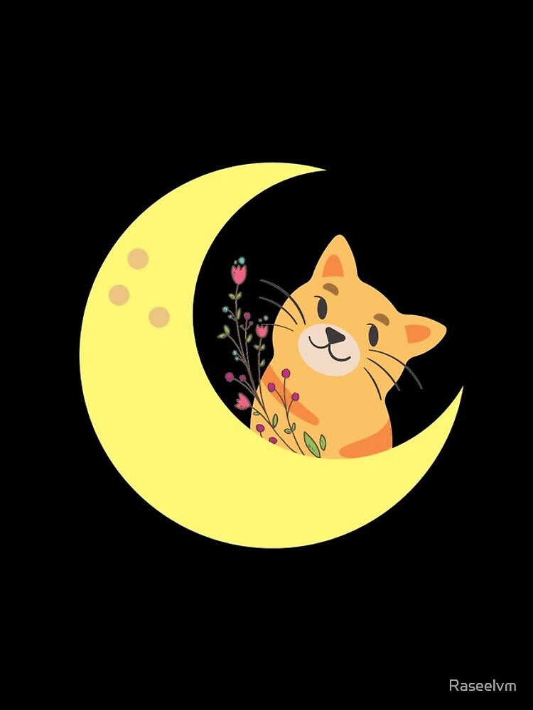 Thumbnail 4 of 4, iPhone Case, Moon cat designed and sold by Raseelvm.