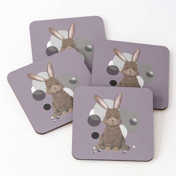 Item preview, Adorable Watercolor Rabbit Playing with Marbles - Cute designed and sold by Caroline Laursen.