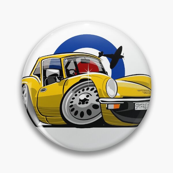 Item preview, Triumph Spitfire 1500 hardtop caricature yellow designed and sold by car2oonz.
