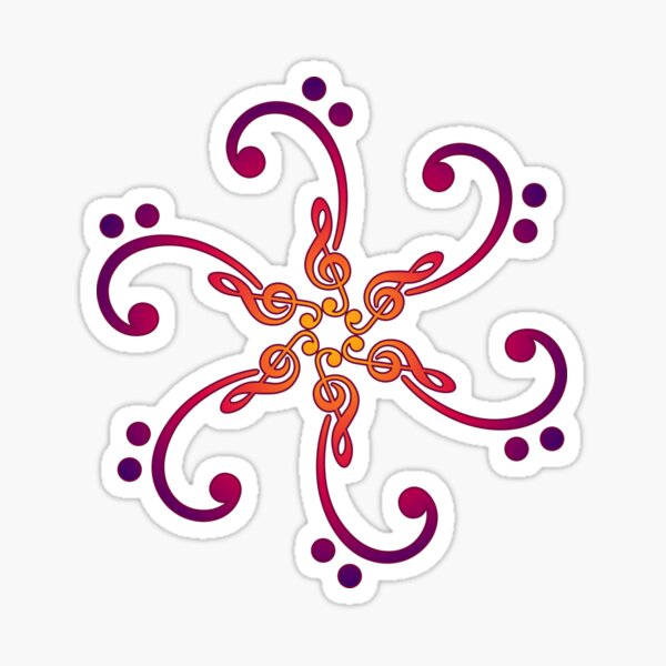 Item preview, Music, bass clef, treble clef, mandala, musician, classical, musical notes designed and sold by boom-art.