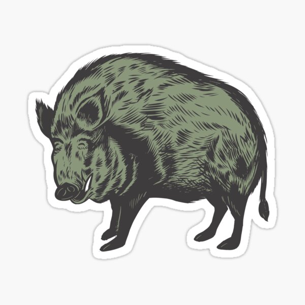 Walking Cartoon Pig Boar Hog Swine Gift Car Bumper Vinyl Sticker Decal 4"X5" 