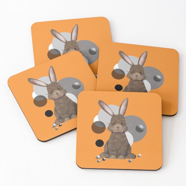 Item preview, Adorable Watercolor Rabbit Playing with Marbles - Cute designed and sold by Caroline Laursen.
