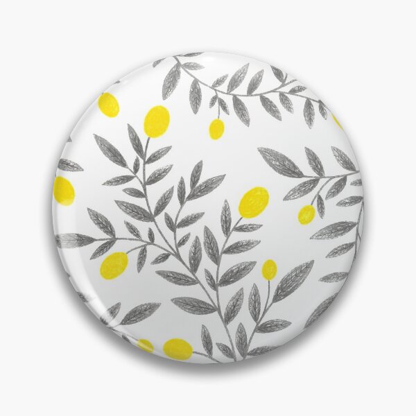 Item preview, Lemon & Leave Pattern - Yellow and Gray designed and sold by Artsychoke.