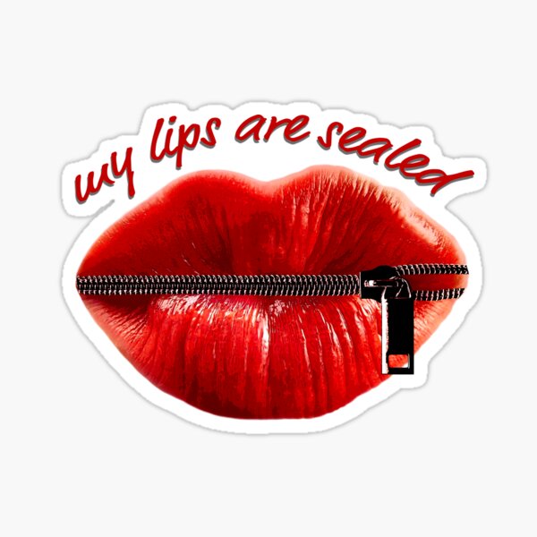 my-lips-are-sealed-sticker-for-sale-by-adrianbrockwell-redbubble