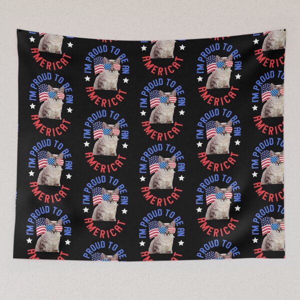 Item preview,  I'm Proud To Be An Americat - Funny Cat  designed and sold by styleofpop.