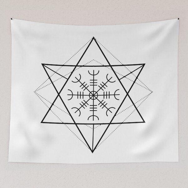 Item preview, Nordic Magical Stave Ægishjálmur - Helm of Awe 2- on White designed and sold by celticknights.