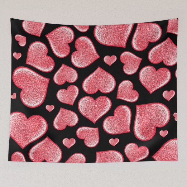 Item preview, Valentine's day red hearts pattern design gift ideas pointillism painting designed and sold by MitoP.