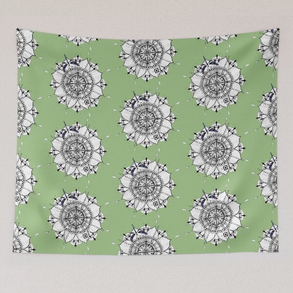 Item preview, Mandala Dragonfly Prepare For Swift Action Sage Green designed and sold by SpiritGifts.
