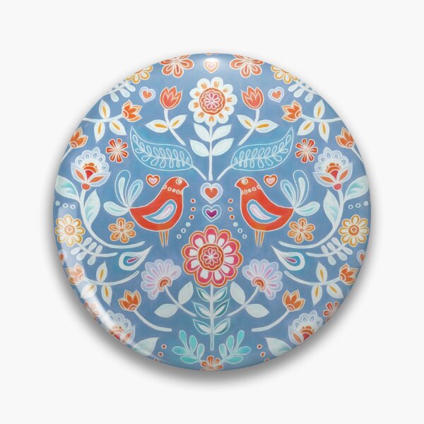 Item preview, Happy Folk Summer Floral on Light Blue designed and sold by micklyn.