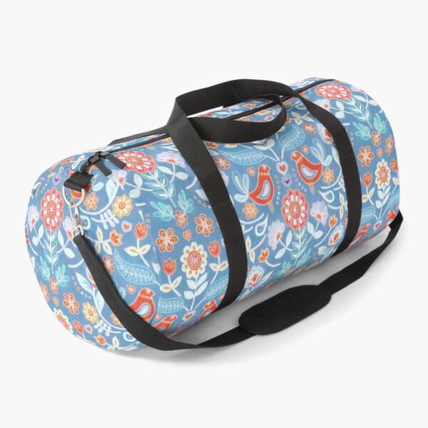 Item preview, Happy Folk Summer Floral on Light Blue designed and sold by micklyn.