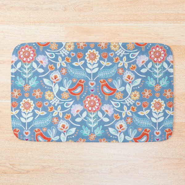 Item preview, Happy Folk Summer Floral on Light Blue designed and sold by micklyn.