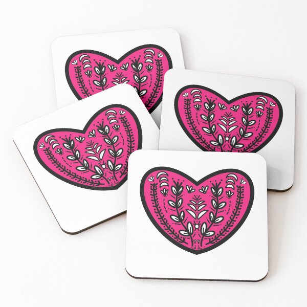 Item preview, Folk Heart - Pink designed and sold by ShareJoy.