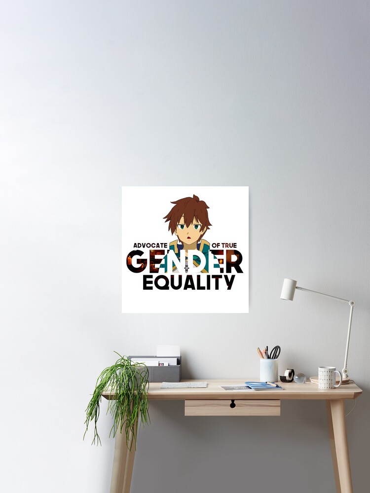 Konosuba Kazuma Gender Equality Quote Sticker for Sale by TheOtakuZone