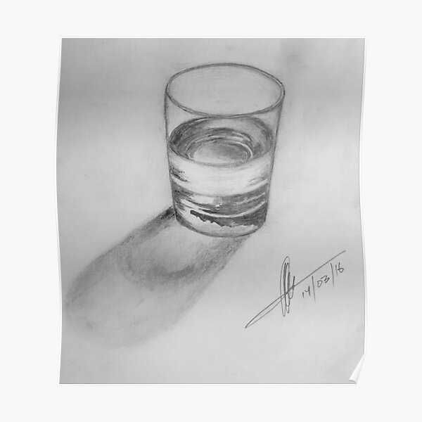 3d Glass Of Water Poster By Collinclarke Redbubble