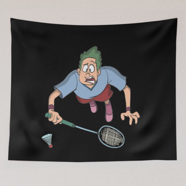 Item preview, Badminton player jumping designed and sold by Monkey Ful.