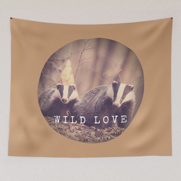 Item preview, Wild Love Badger Cute Woodland Animal Wild Forest Creature Nature romantic designed and sold by BohoStudio.
