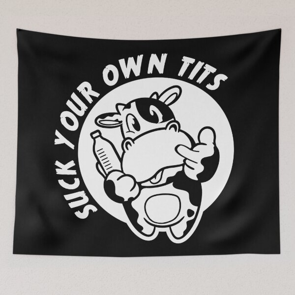 Item preview, Suck Your Own Titties ~ Funny Vegan Activist Cute Cow designed and sold by Ikaroots.
