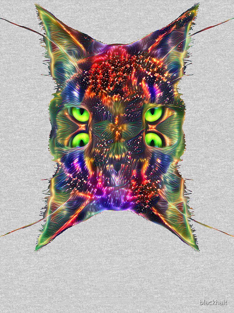 Artificial neural style Space galaxy mirror cat by blackhalt
