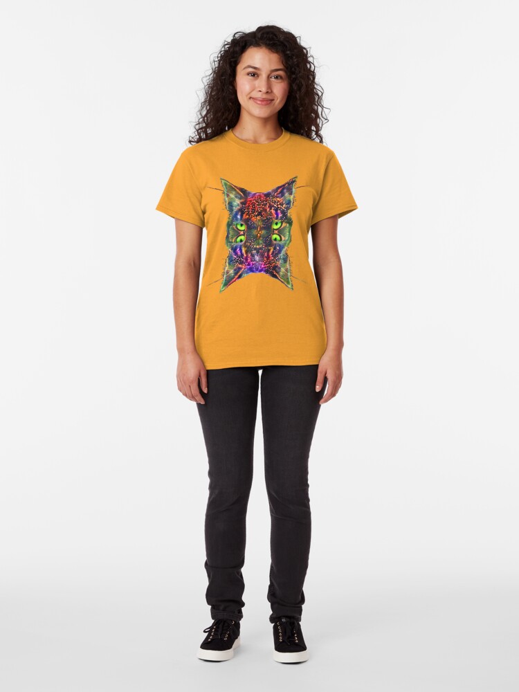 Alternate view of Artificial neural style Space galaxy mirror cat Classic T-Shirt