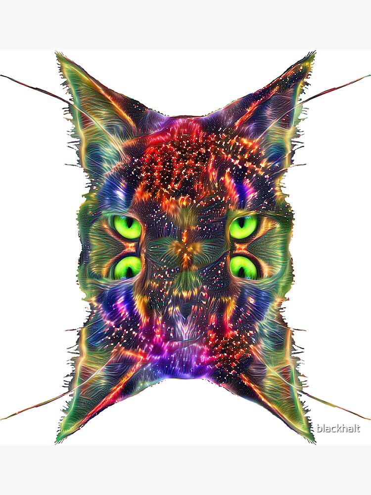 Artificial neural style Space galaxy mirror cat by blackhalt