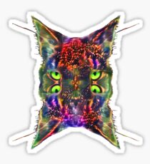 Artificial neural style Space galaxy mirror cat Sticker